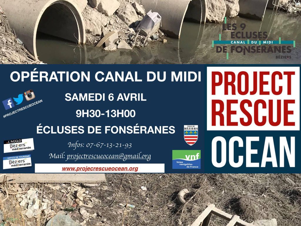 Opération nettoyage du Canal du Midi à Béziers nettoyage ecluses fonserane 1